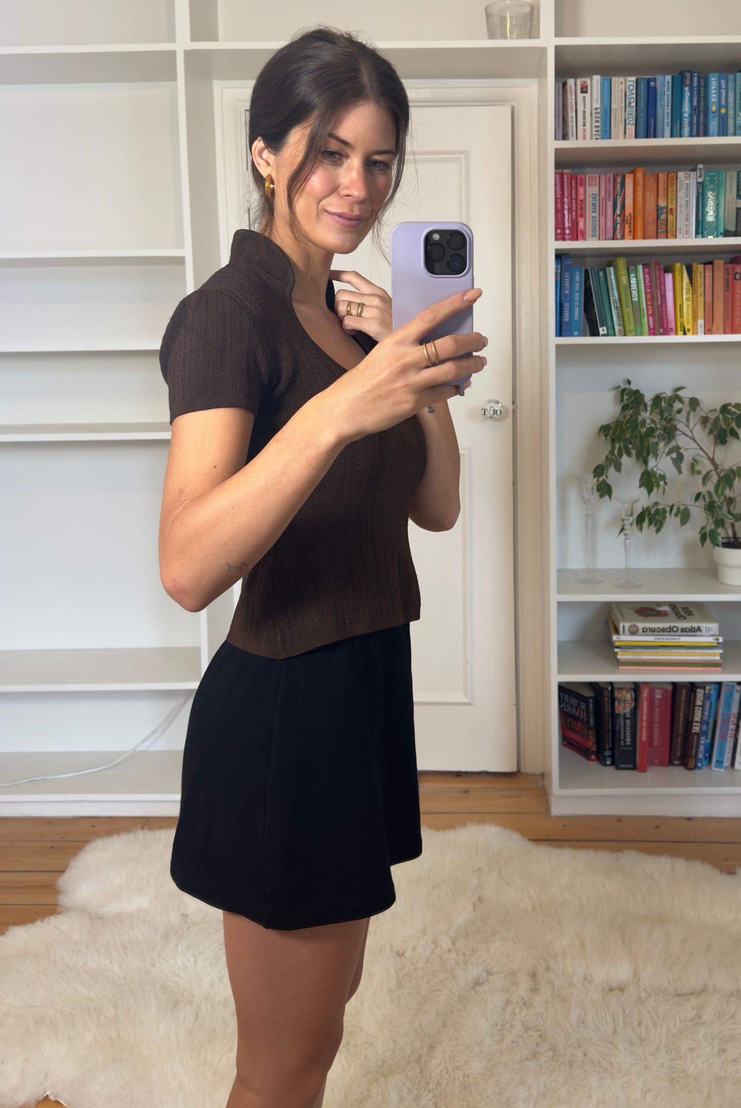 High Collar Scoop Neck Top