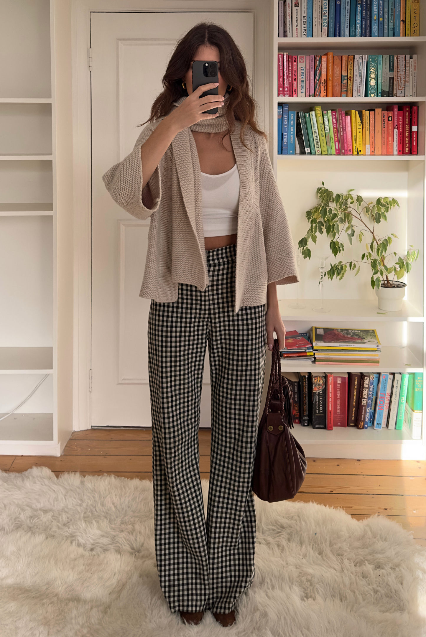 Cashmere Blend Cardigan & Scarf Matching Set