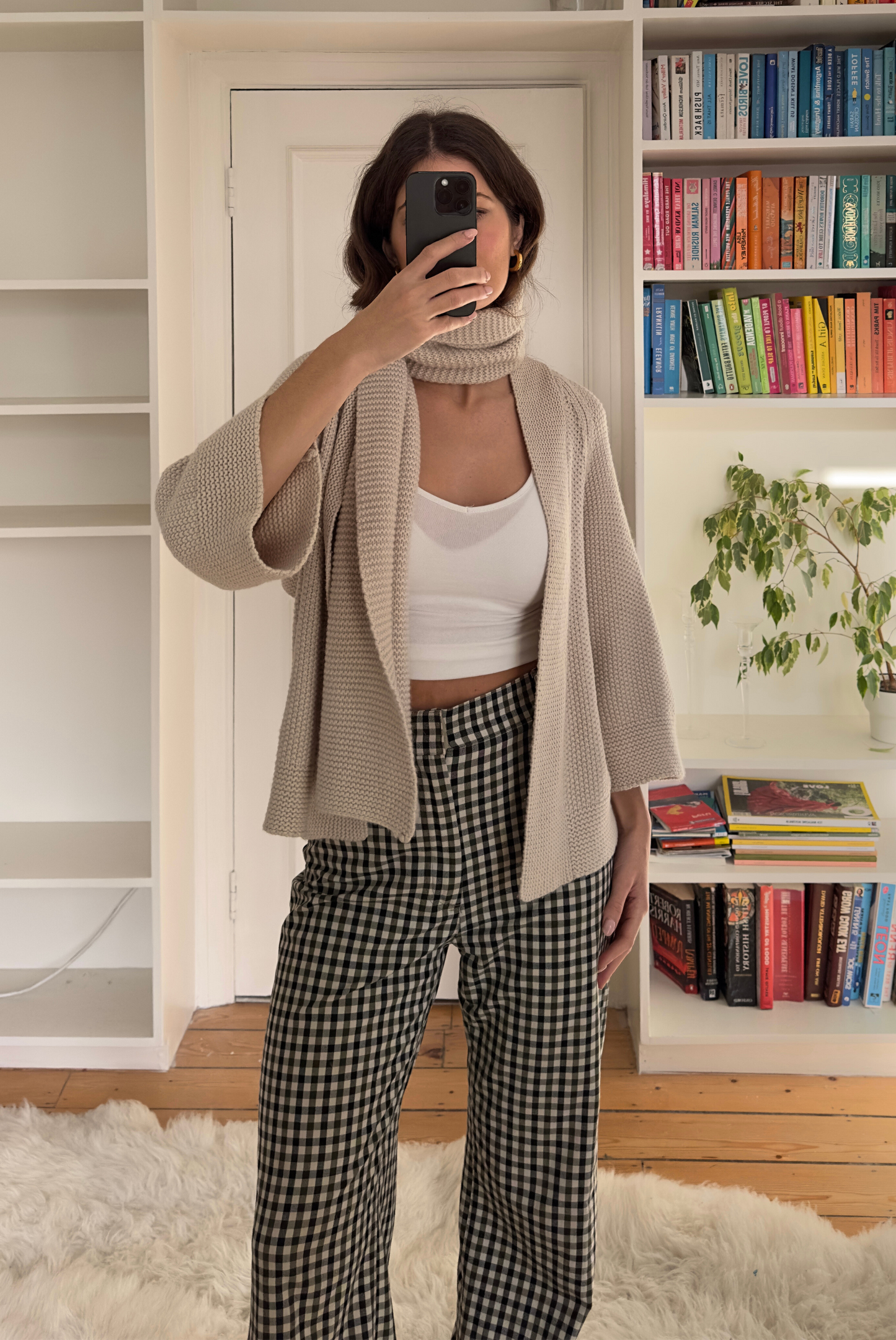 Cashmere Blend Cardigan & Scarf Matching Set