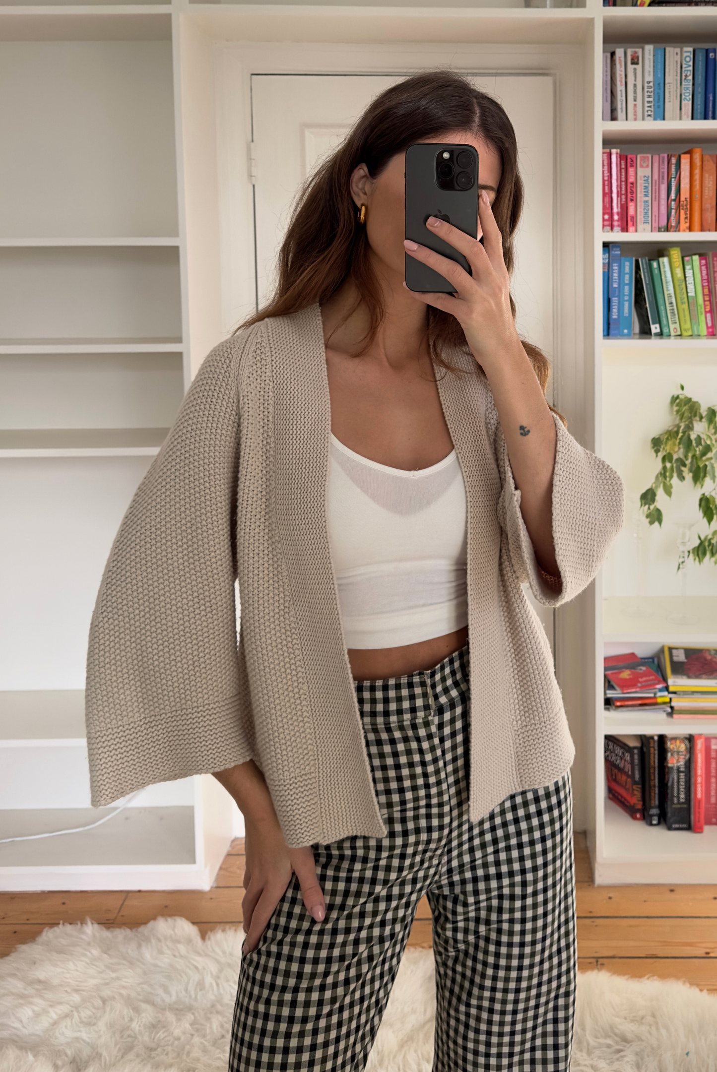 Cashmere Blend Cardigan & Scarf Matching Set