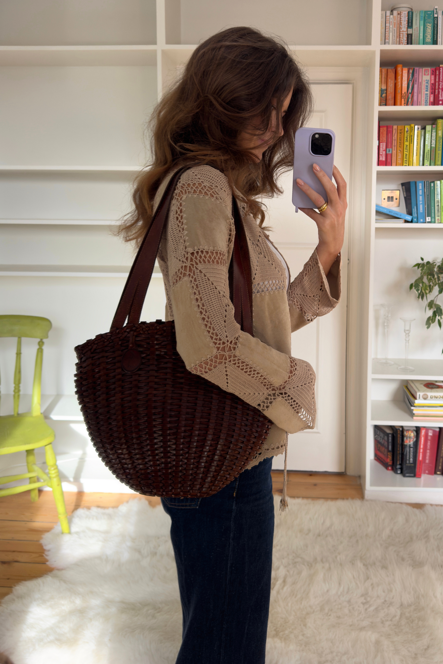 Real Suede & Crochet Cardigan