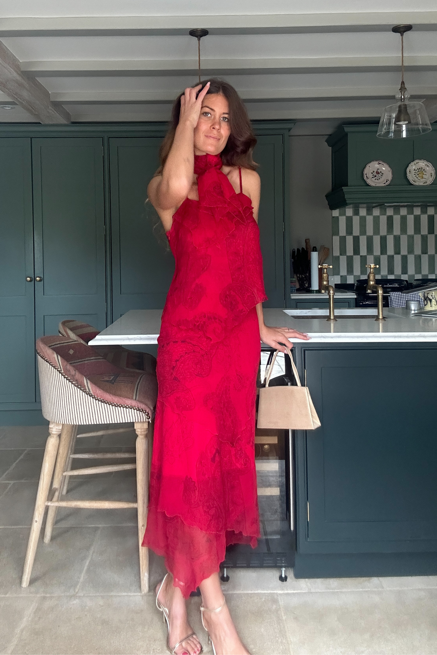 100% Silk Cami, Skirt & Scarf Matching Set