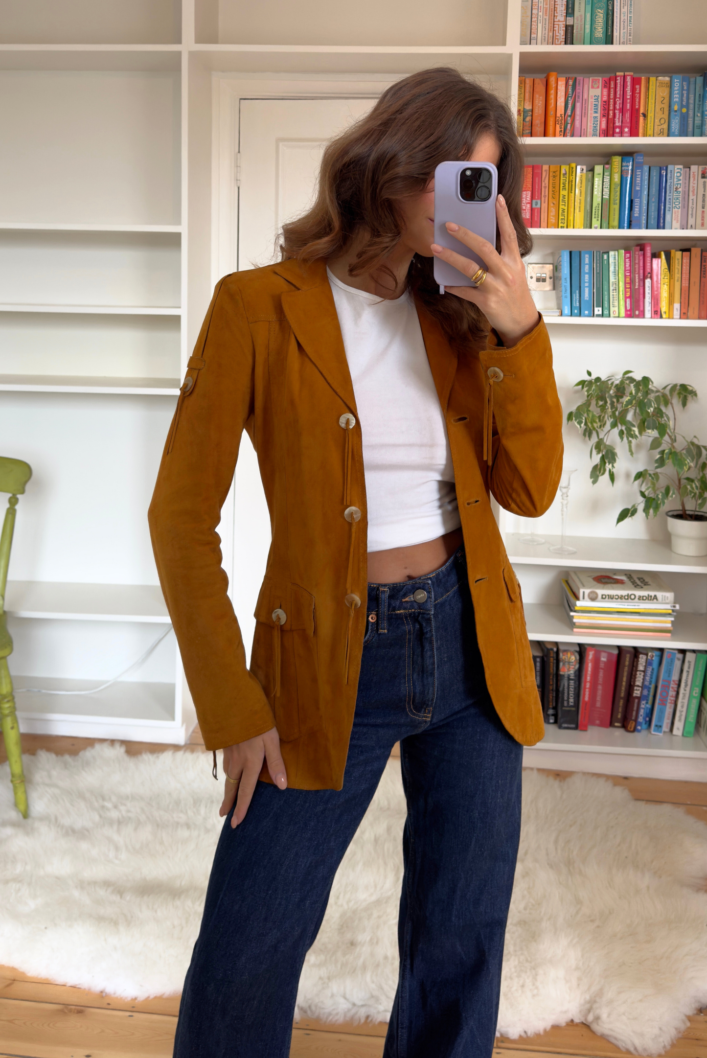 Suede Jacket with Tassel Detailing