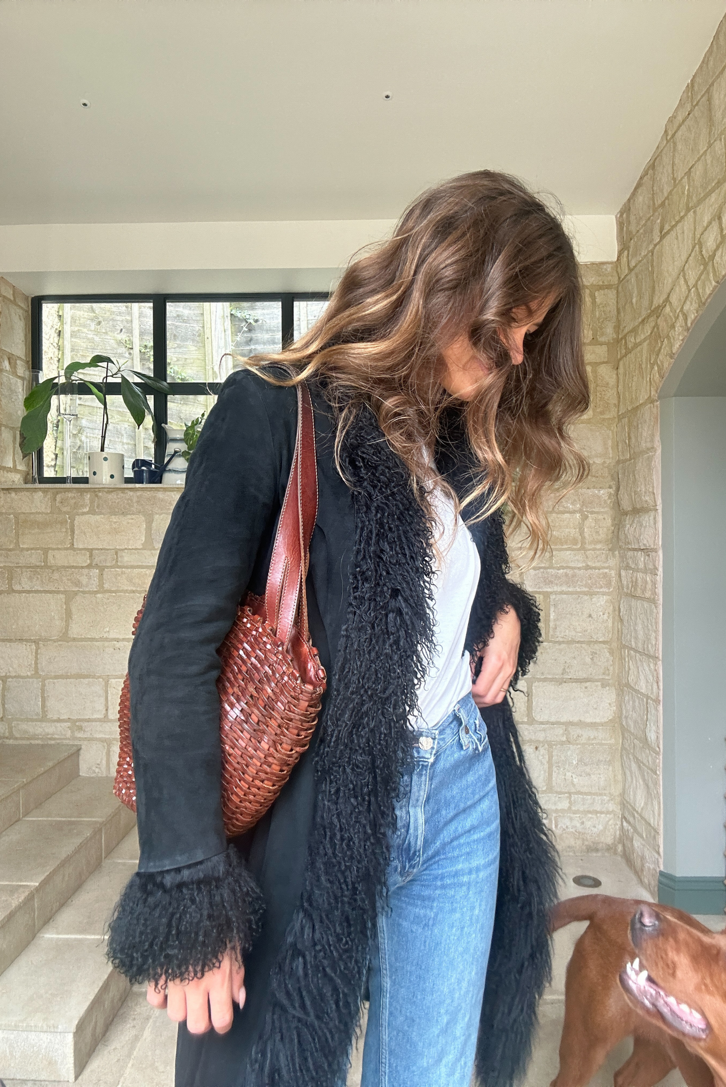 100% Real Suede Mongolian Sheepskin Coat