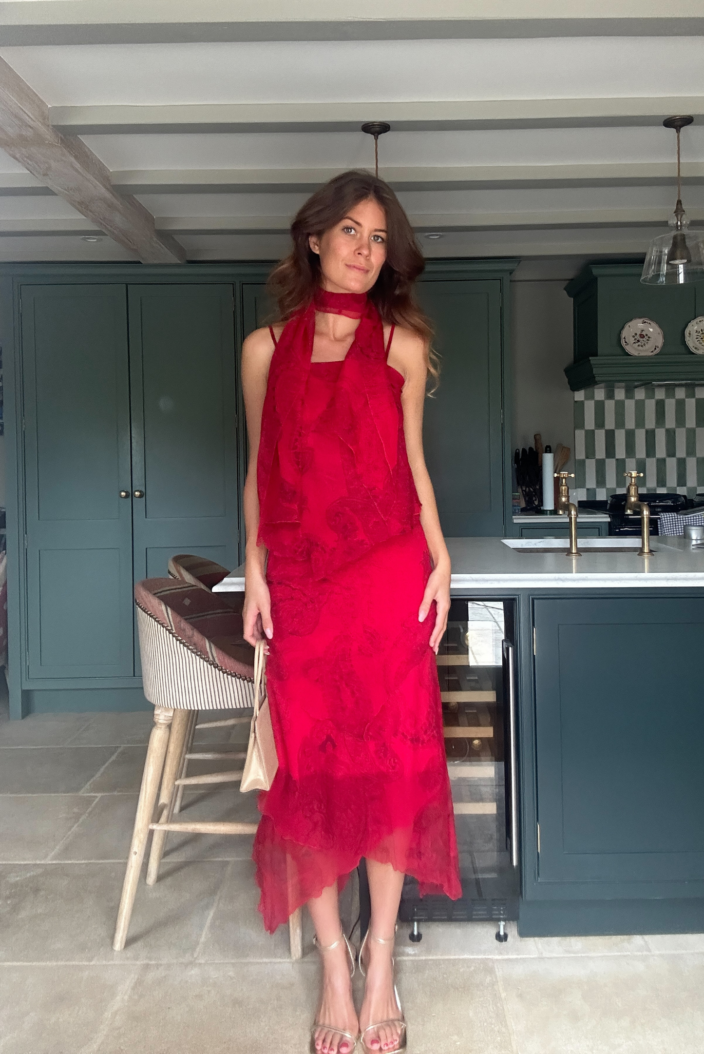 100% Silk Cami, Skirt & Scarf Matching Set